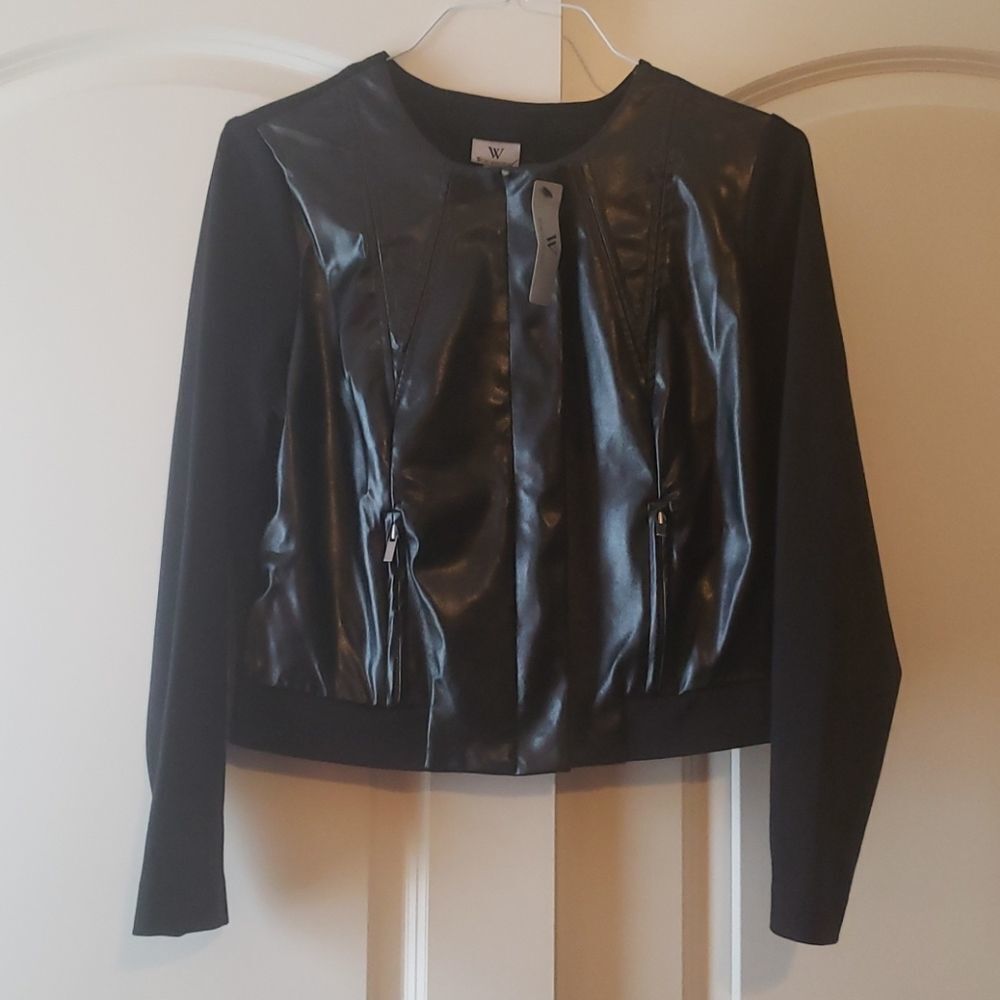 Worthington Womens Black Button Up Jacket Size Medium Brand New